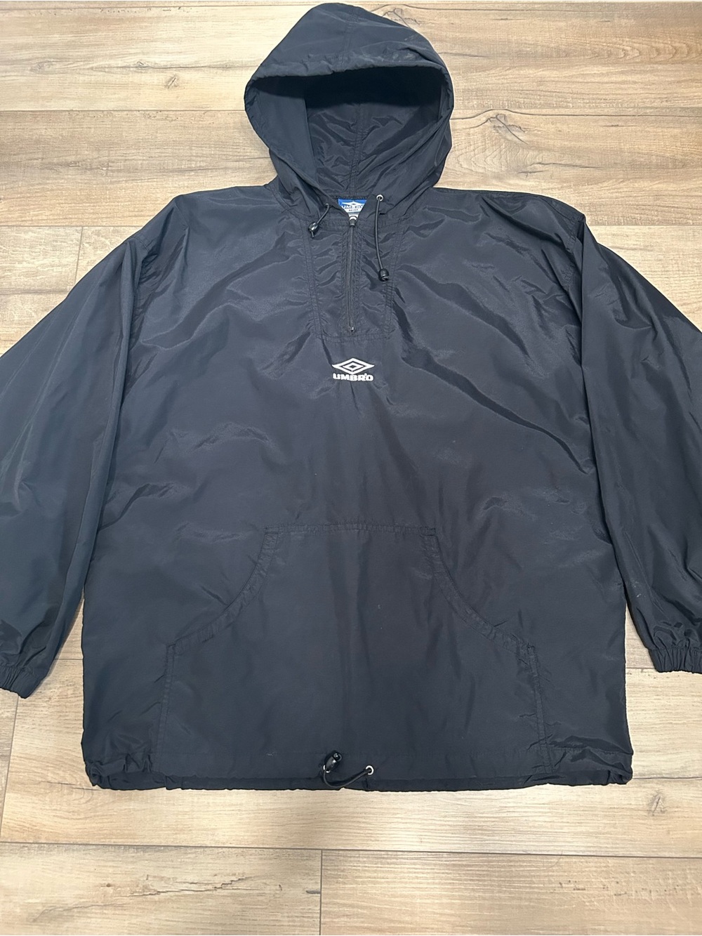 Umbro Black Hooded Pullover Windbreaker